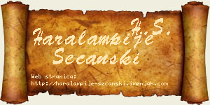 Haralampije Sečanski vizit kartica